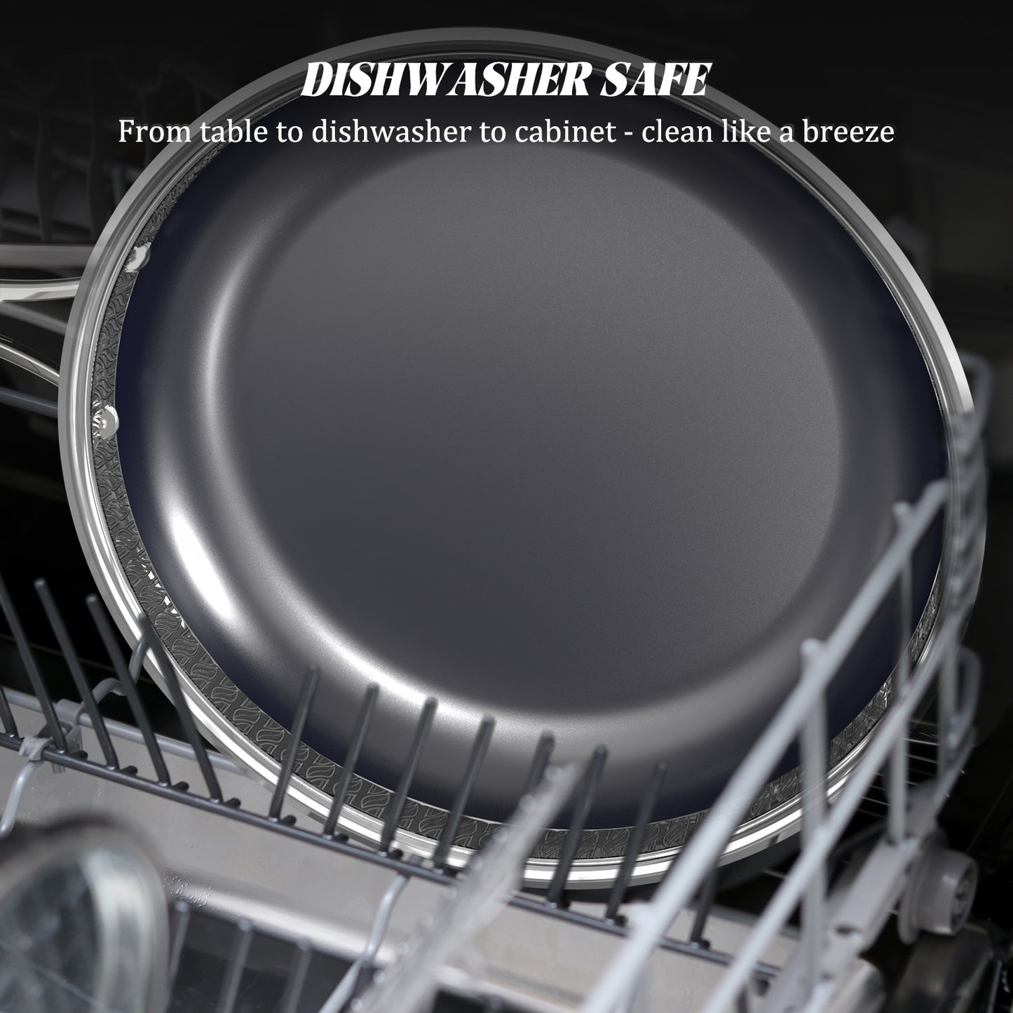 10 Inch Hybrid 3-Ply Stainless Steel Skillet & Nonstick Frying Pan, 2-Layer Ceramic Coated Induction Cookware, PFAS & PTFE Free, 9H Dent/Warp Resistant, Fast & Even Heating, Dishwasher Safe