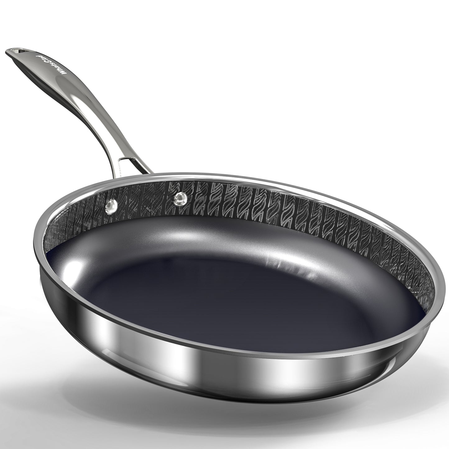 10 Inch Hybrid 3-Ply Stainless Steel Skillet & Nonstick Frying Pan, 2-Layer Ceramic Coated Induction Cookware, PFAS & PTFE Free, 9H Dent/Warp Resistant, Fast & Even Heating, Dishwasher Safe