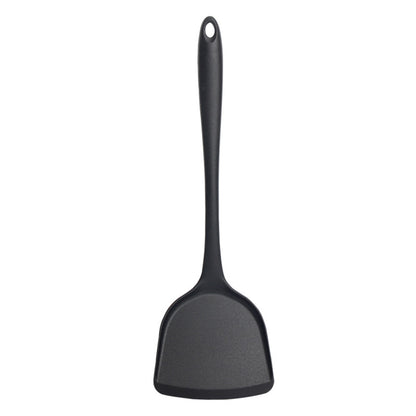 Black Silicone Spatula - High Heat Resistant (600°F), Non-Scratch, Food Grade, Dishwasher Safe Kitchen Turner Scraper for Cooking, Baking, Flipping (1-Pack)