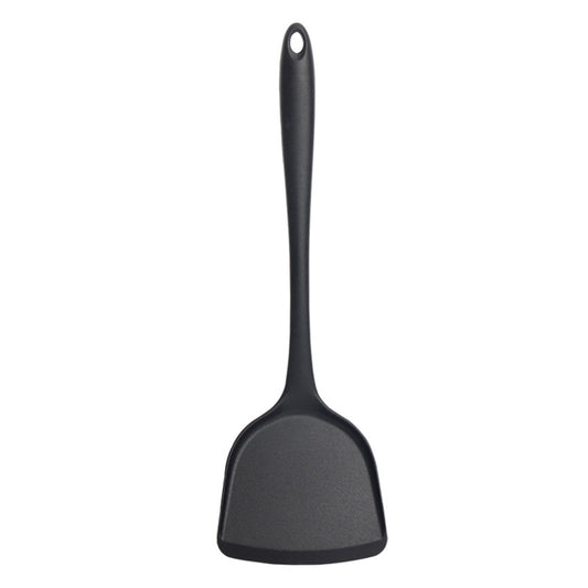 Black Silicone Spatula - High Heat Resistant (600°F), Non-Scratch, Food Grade, Dishwasher Safe Kitchen Turner Scraper for Cooking, Baking, Flipping (1-Pack)